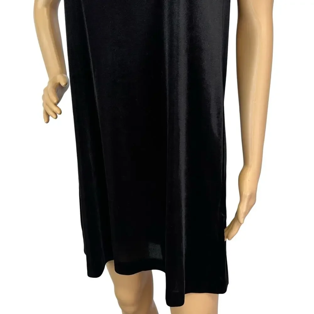 Jude Connally Flutter Sleeve Velvet Velour Dress Black Size XS